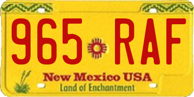 NM license plate 965RAF