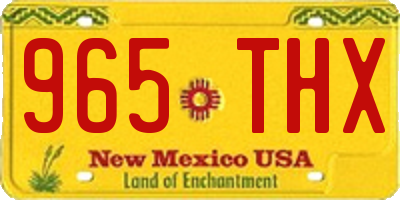 NM license plate 965THX