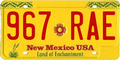 NM license plate 967RAE