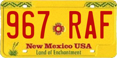NM license plate 967RAF