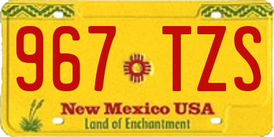 NM license plate 967TZS