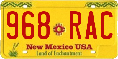 NM license plate 968RAC