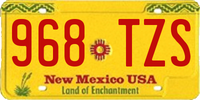 NM license plate 968TZS