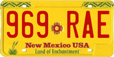 NM license plate 969RAE