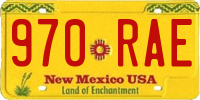 NM license plate 970RAE