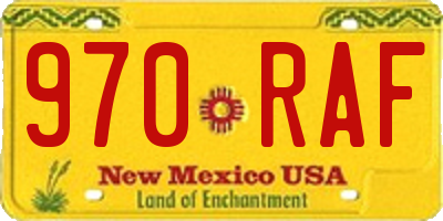 NM license plate 970RAF