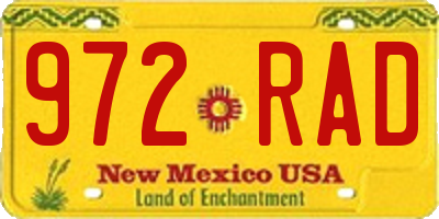 NM license plate 972RAD