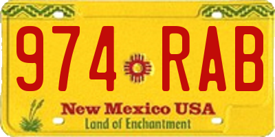 NM license plate 974RAB