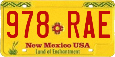 NM license plate 978RAE