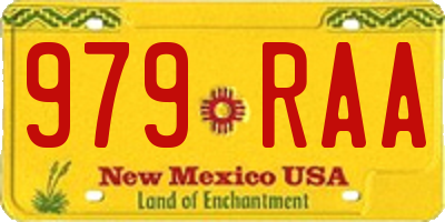 NM license plate 979RAA