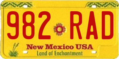 NM license plate 982RAD