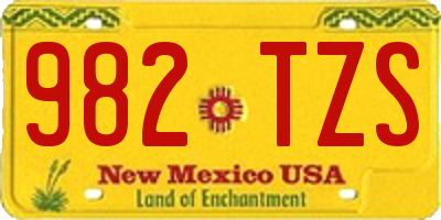 NM license plate 982TZS