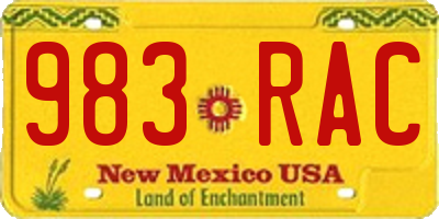 NM license plate 983RAC