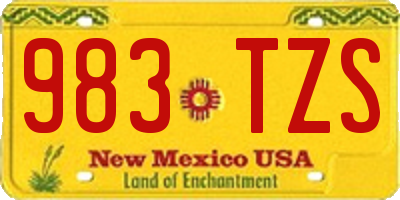 NM license plate 983TZS
