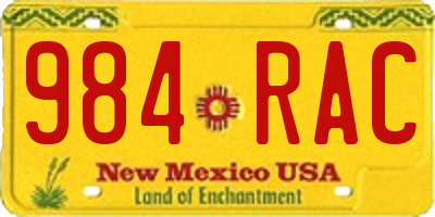 NM license plate 984RAC