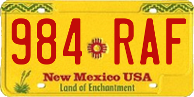 NM license plate 984RAF