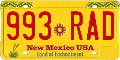 NM license plate 993RAD