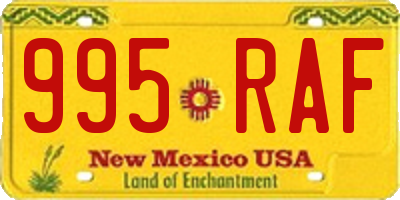 NM license plate 995RAF