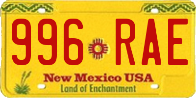 NM license plate 996RAE