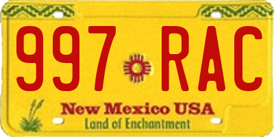 NM license plate 997RAC