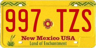 NM license plate 997TZS