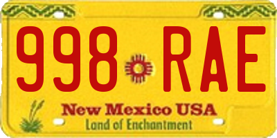 NM license plate 998RAE