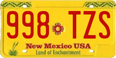 NM license plate 998TZS