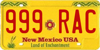 NM license plate 999RAC