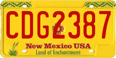 NM license plate CDG2387