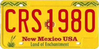 NM license plate CRS1980