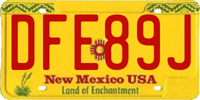 NM license plate DFE89J