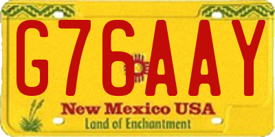 NM license plate G76AAY