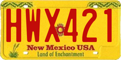 NM license plate HWX421