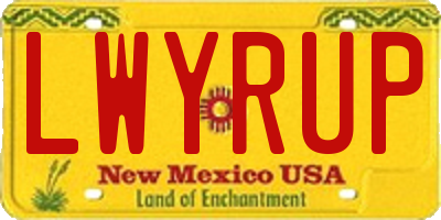 NM license plate LWYRUP