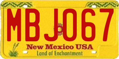 NM license plate MBJ067