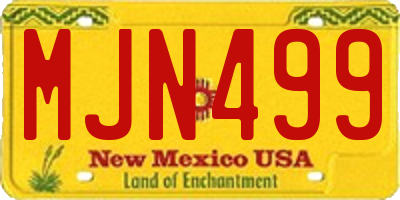 NM license plate MJN499