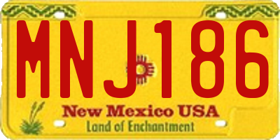 NM license plate MNJ186