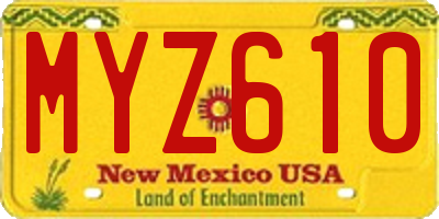 NM license plate MYZ610