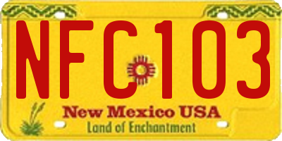 NM license plate NFC103