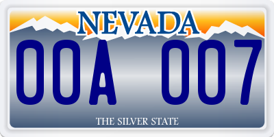 NV license plate 00A007