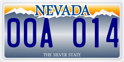 NV license plate 00A014