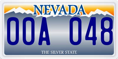 NV license plate 00A048