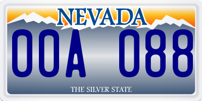 NV license plate 00A088