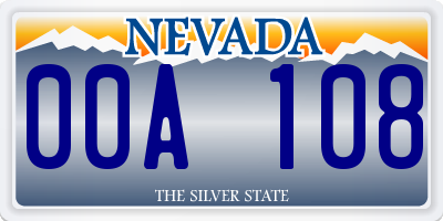 NV license plate 00A108