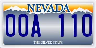 NV license plate 00A110