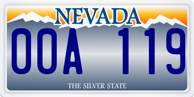 NV license plate 00A119