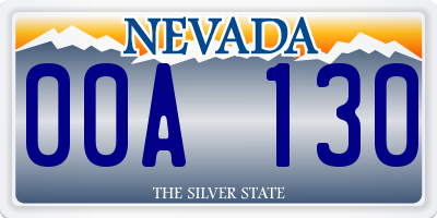 NV license plate 00A130