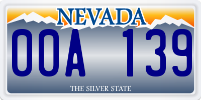 NV license plate 00A139