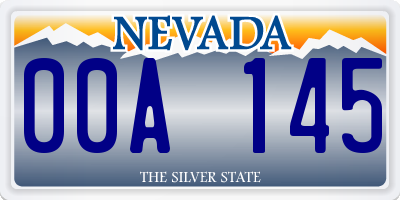 NV license plate 00A145