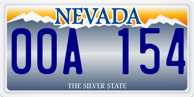 NV license plate 00A154